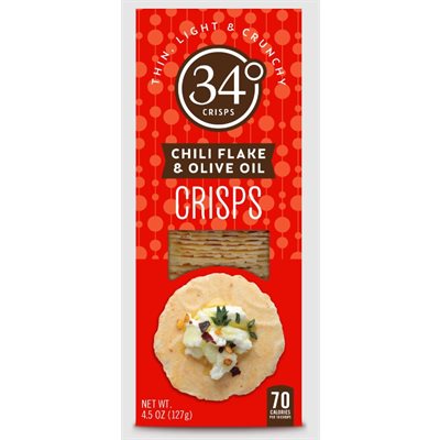 34 Degrees Chili Flake & Olive Oil Crispbreads 12 / 127g