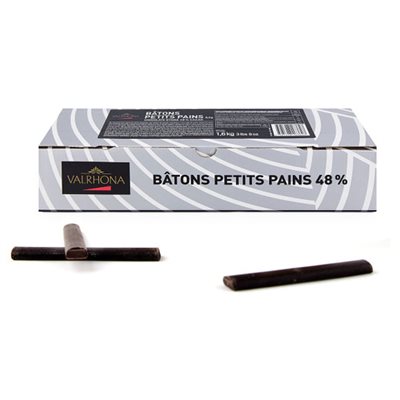 Valrhona 48% Dark Chocolate Batons 300ct 6 / 1.6kg
