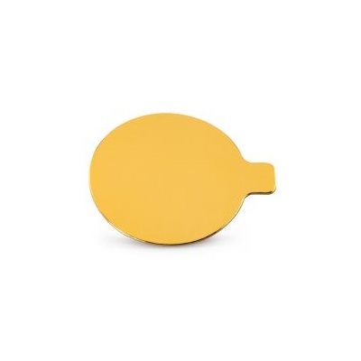 Round Laminated Gold Pastry Board with Tab 3.25" 500's