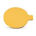 Round Laminated Gold Pastry Board with Tab 3.25" 500's