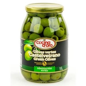 Cucina D'Oro Pitted Castelvetrano Green Olives 6 / 1.05L