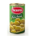 Serpis 12 / 350g Manzanilla Stuffed Olives w / Anchovies in Tins