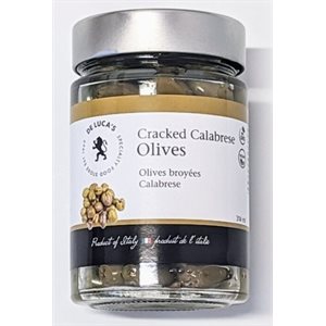 De Luca's Cracked Calabrese Green Olives 16 / 314ml