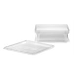 0110153065 Party Tray Square Clear w / High Dome 12"x12" 65's