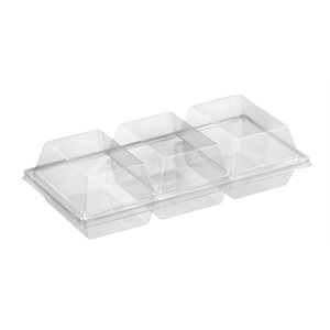 4405751210 3 Compartment Rectangle Container w / Lid Combo 210's